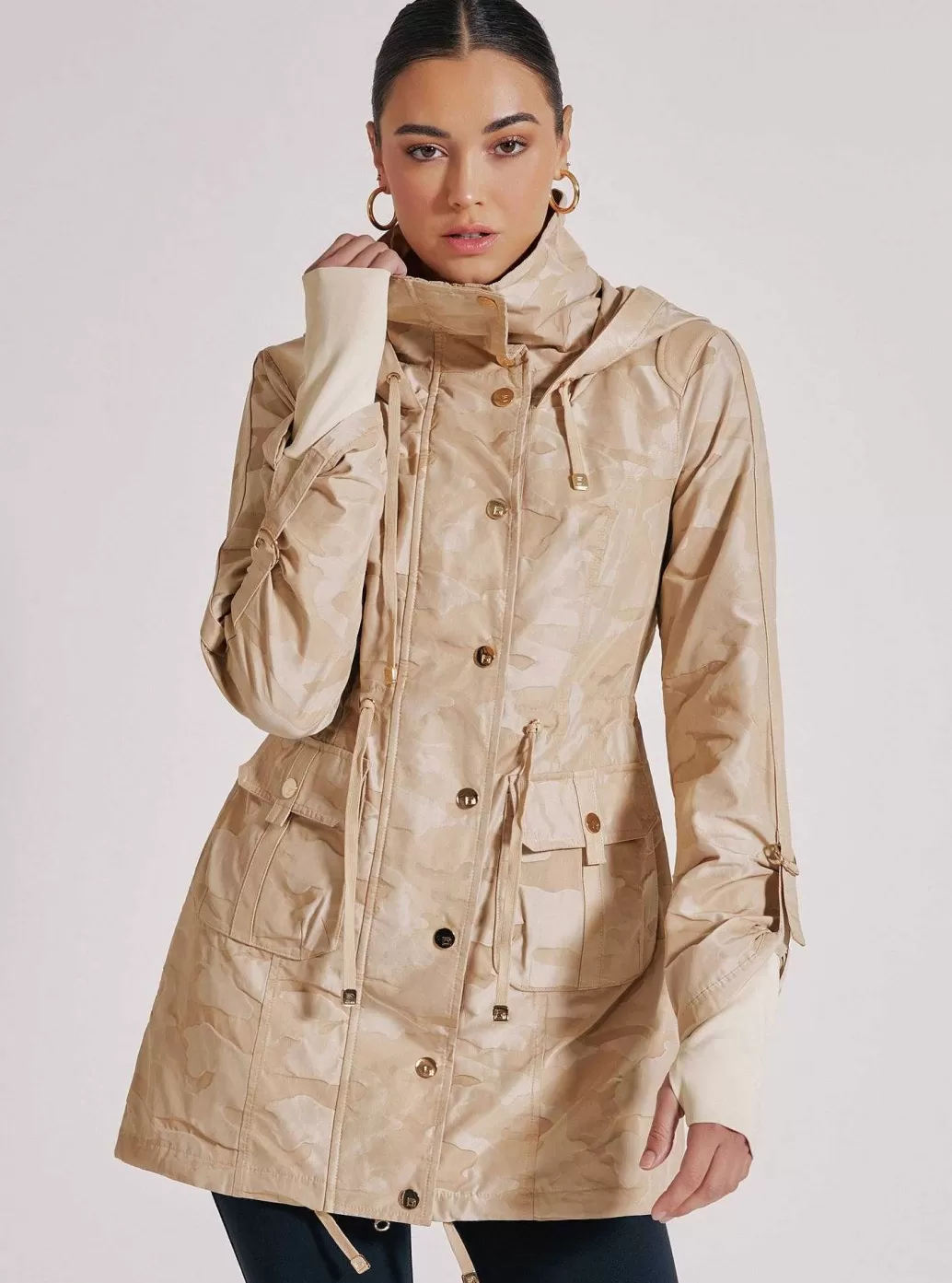 Blanc Noir Camo Anorak Goud - Ierse Creme*Vrouwen Jassen En Anoraks