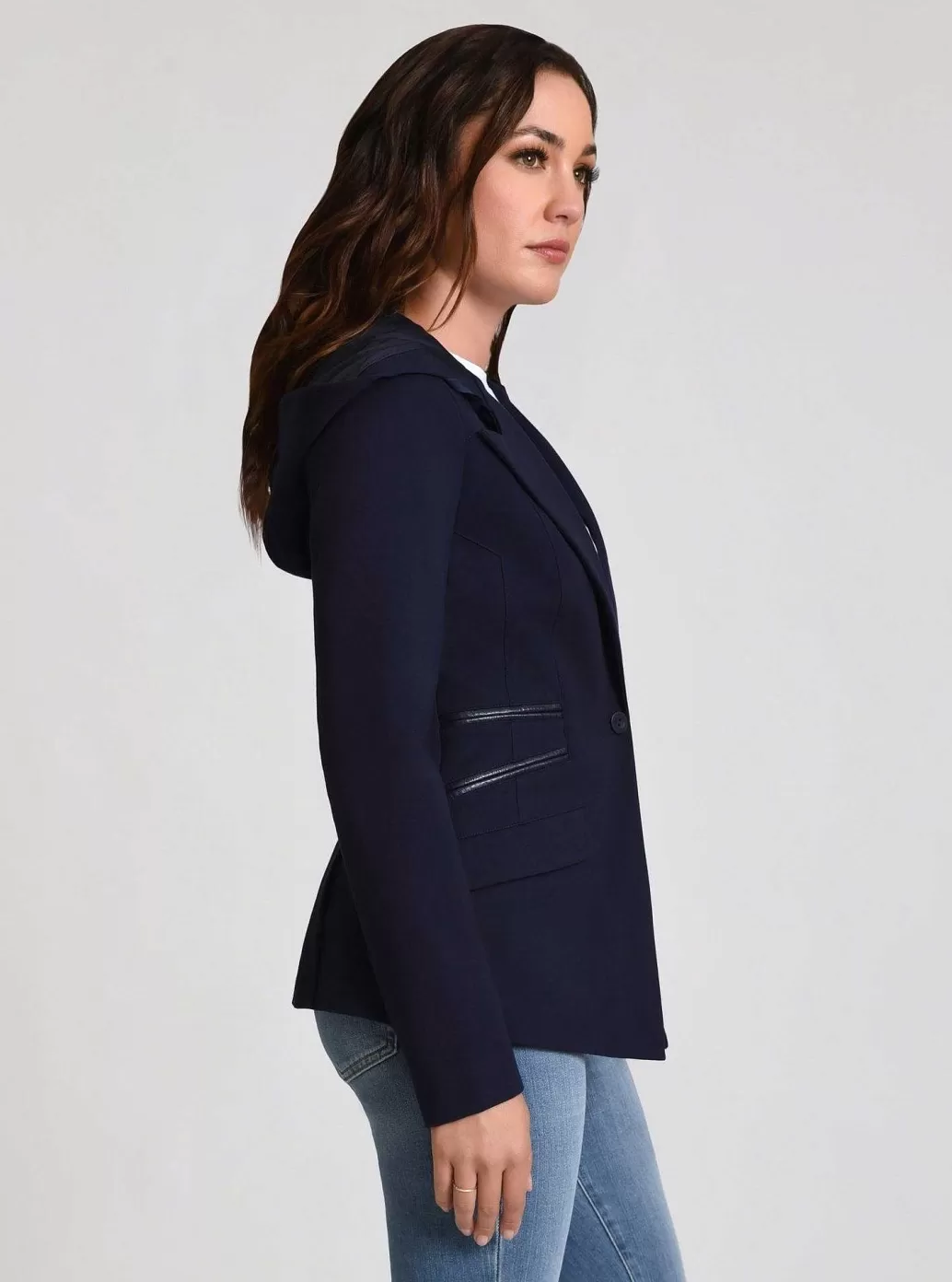 Blanc Noir Gayatri Blazer Met Capuchon*Vrouwen Marineblauw