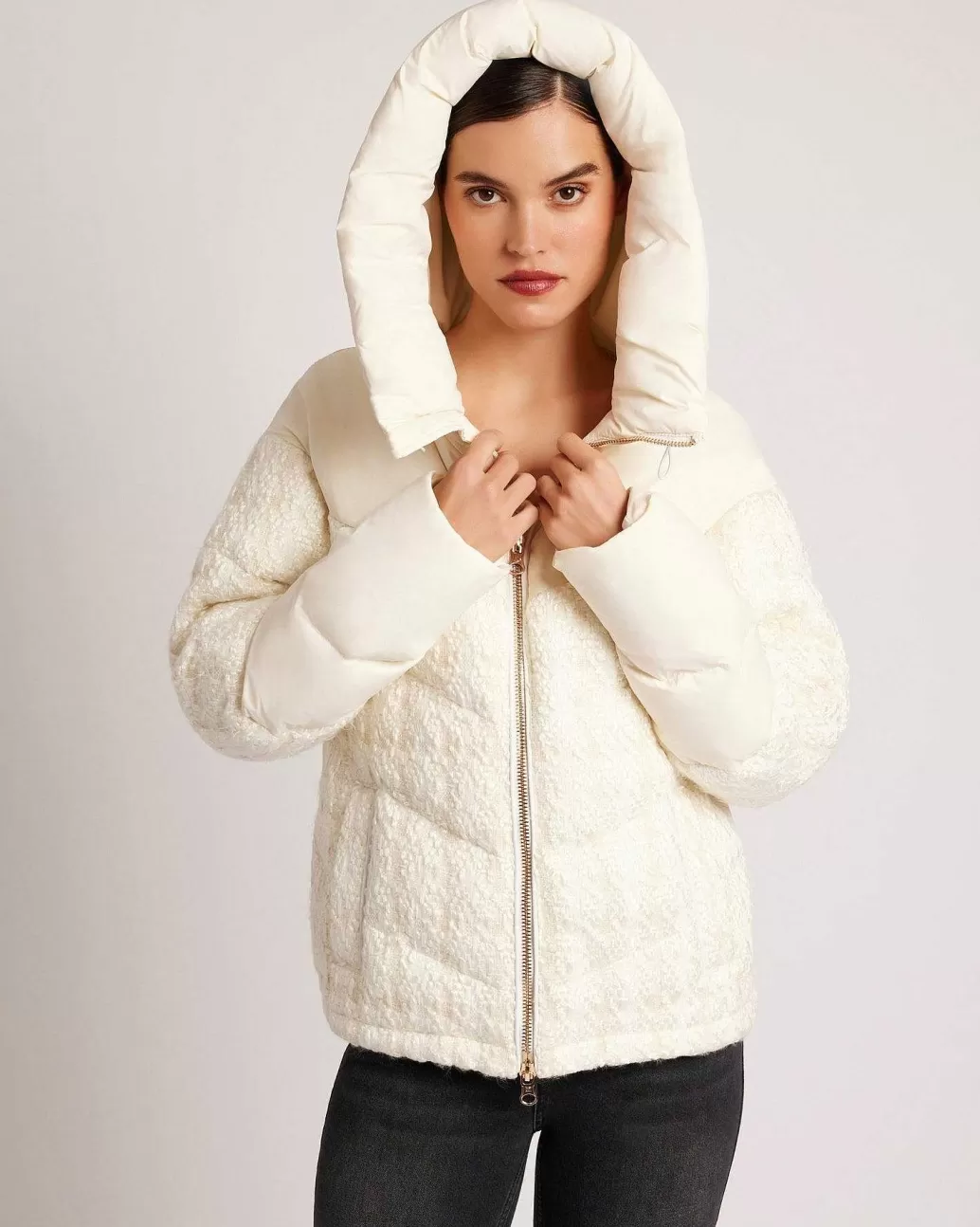 Blanc Noir Irina Boucle Puffer Gouden Versieringen Met Dons Gevuld*Vrouwen Puffers En Jassen