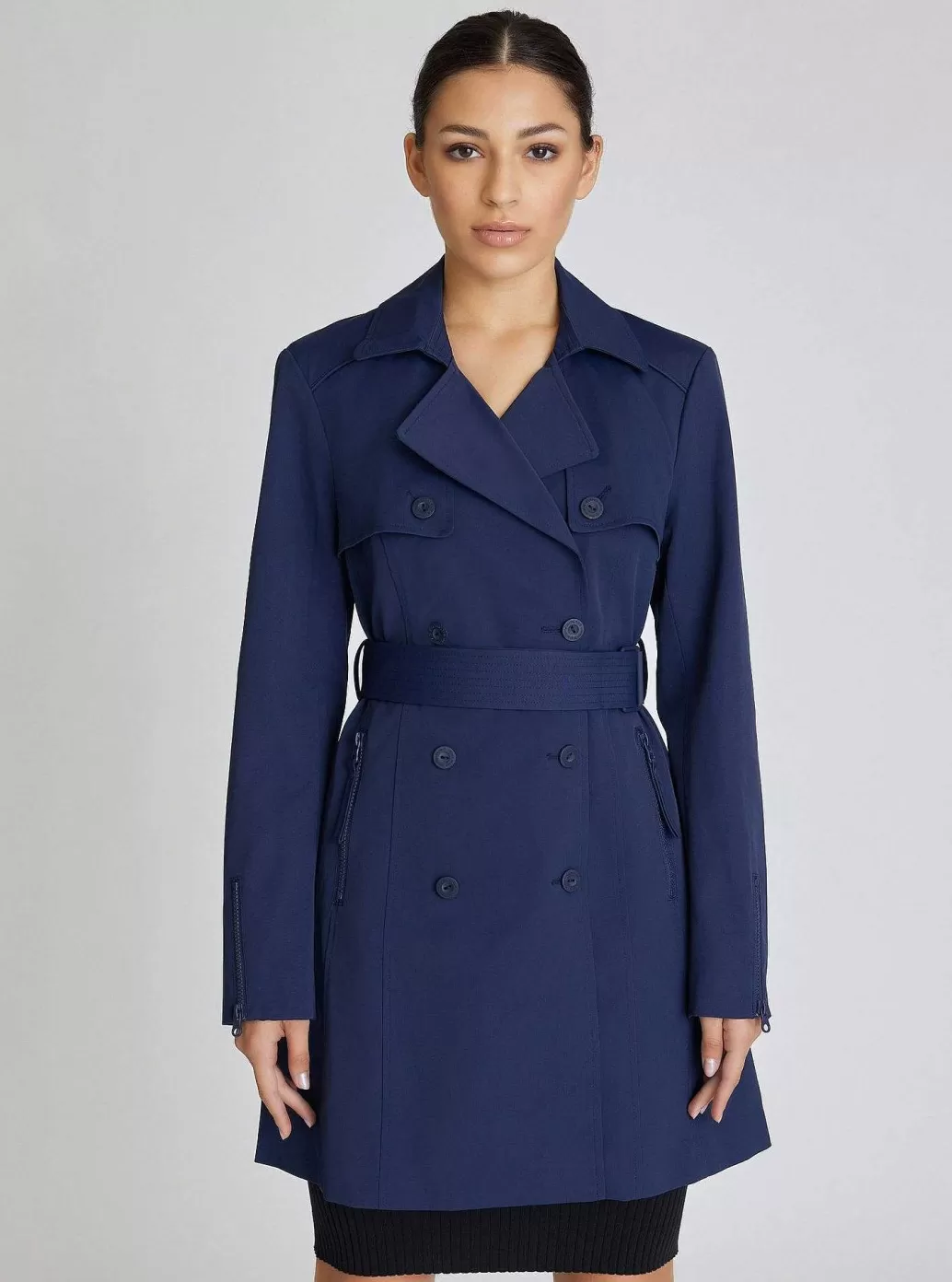 Blanc Noir Klassieke Trenchcoat*Vrouwen Marineblauw