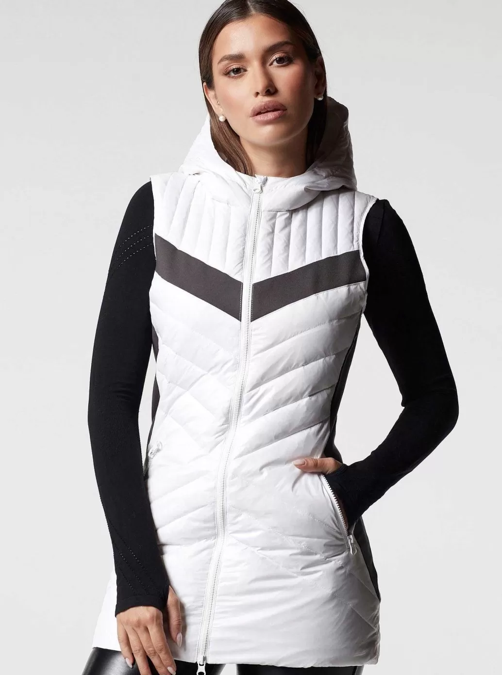 Blanc Noir Langwerpig Puffervest*Vrouwen Puffers En Jassen