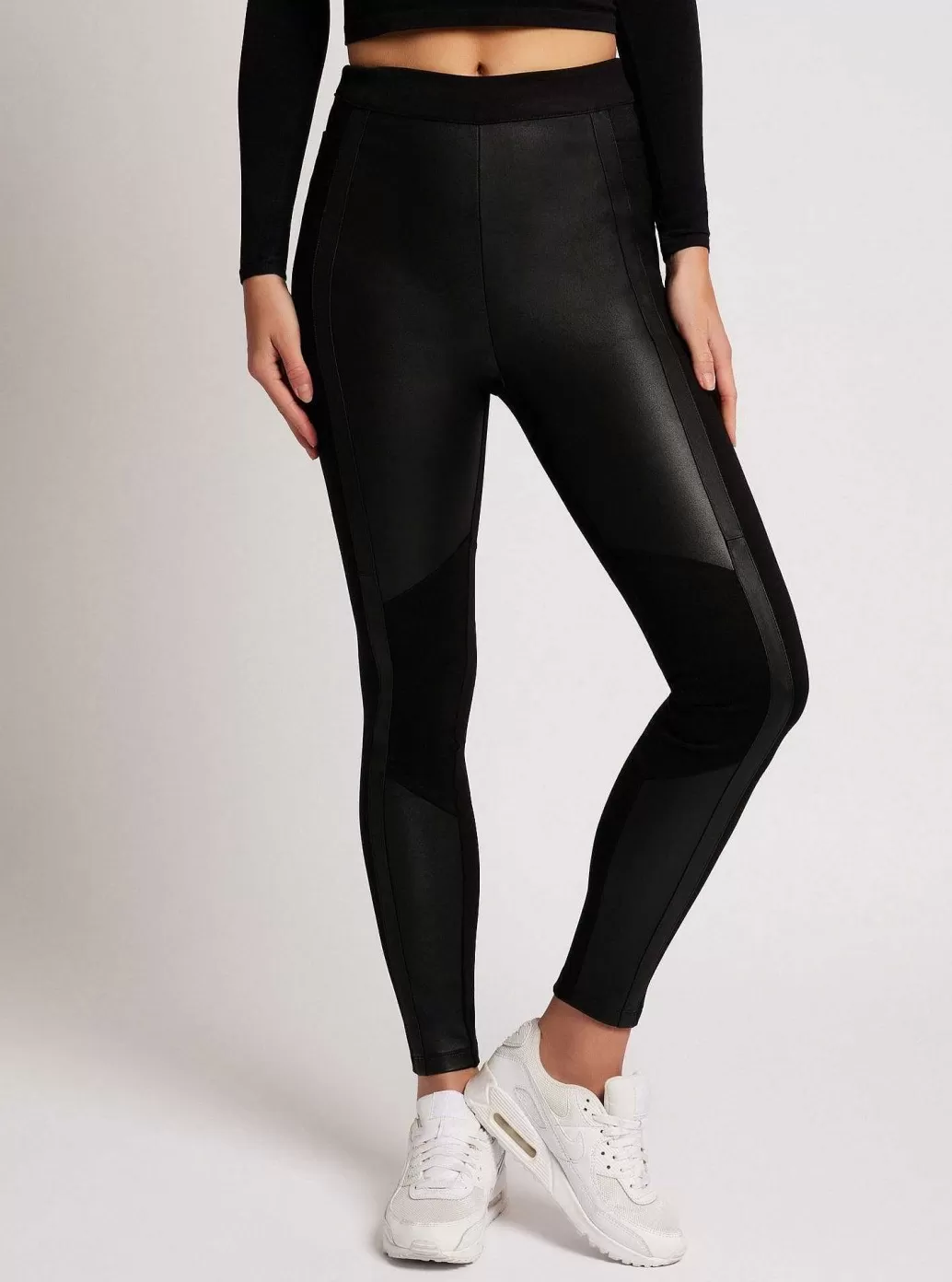 Blanc Noir Leren Legging Van Ponte*Vrouwen Bodems