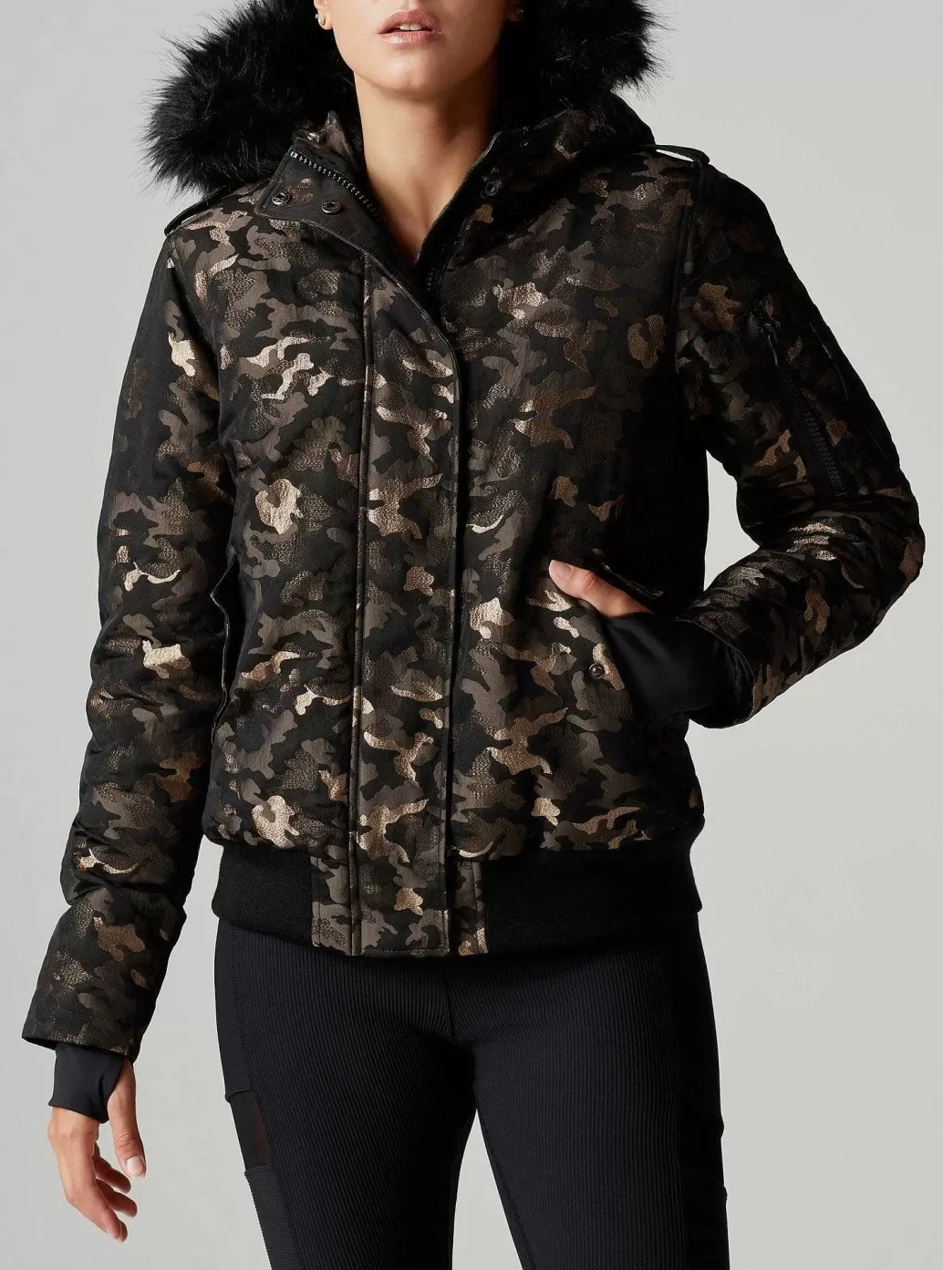 Blanc Noir Lurex Camo Hayden-Bommenwerper*Vrouwen Puffers En Jassen