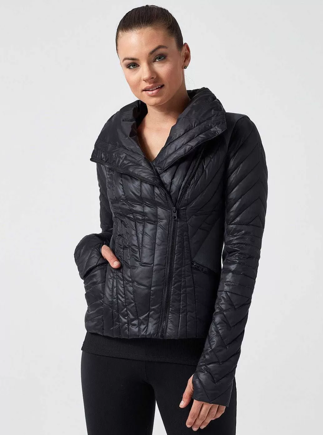 Blanc Noir Motion Panel Puffer - Met Dons Gevuld*Vrouwen Puffers En Jassen