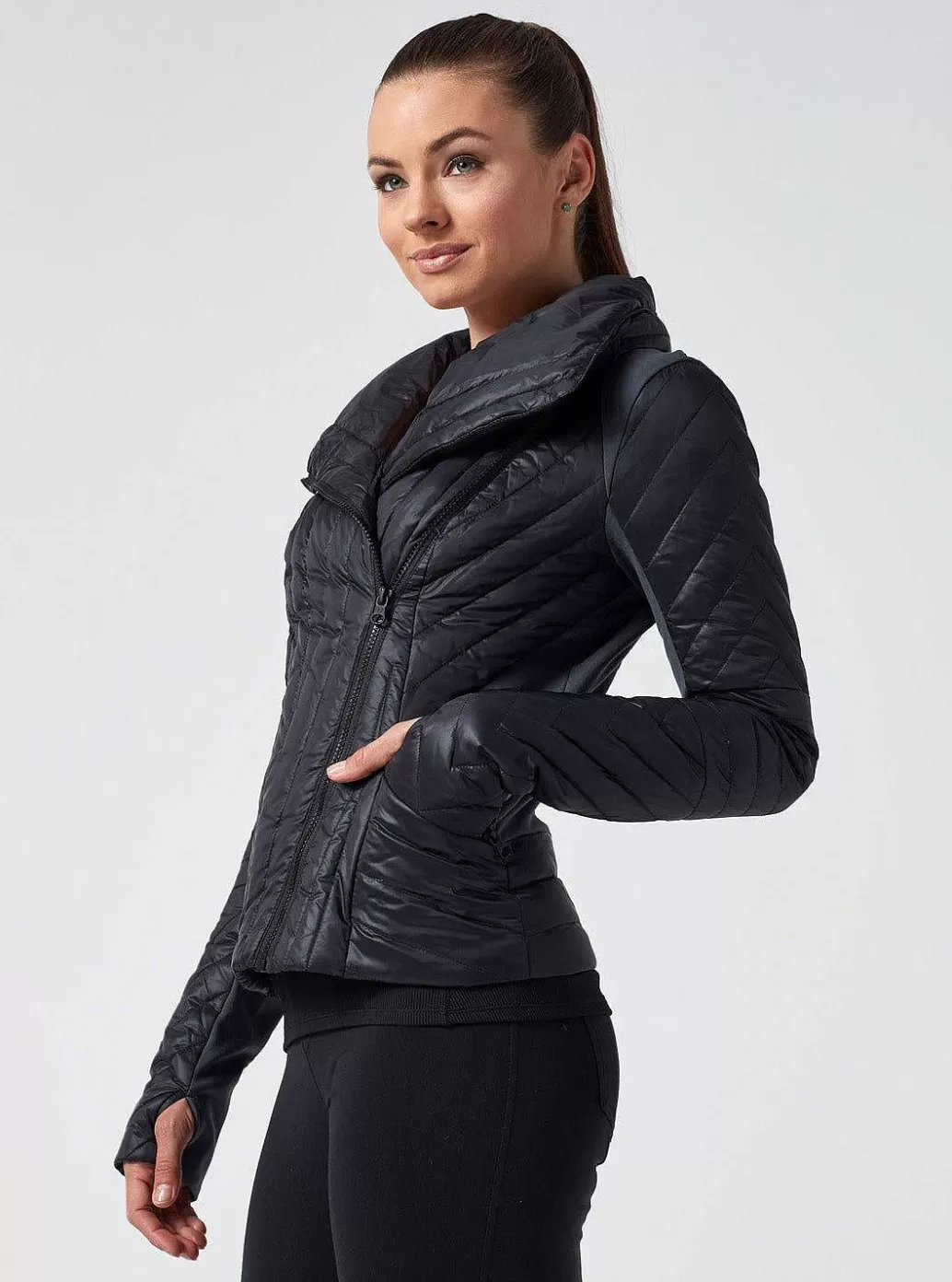 Blanc Noir Motion Panel Puffer - Met Dons Gevuld*Vrouwen Puffers En Jassen