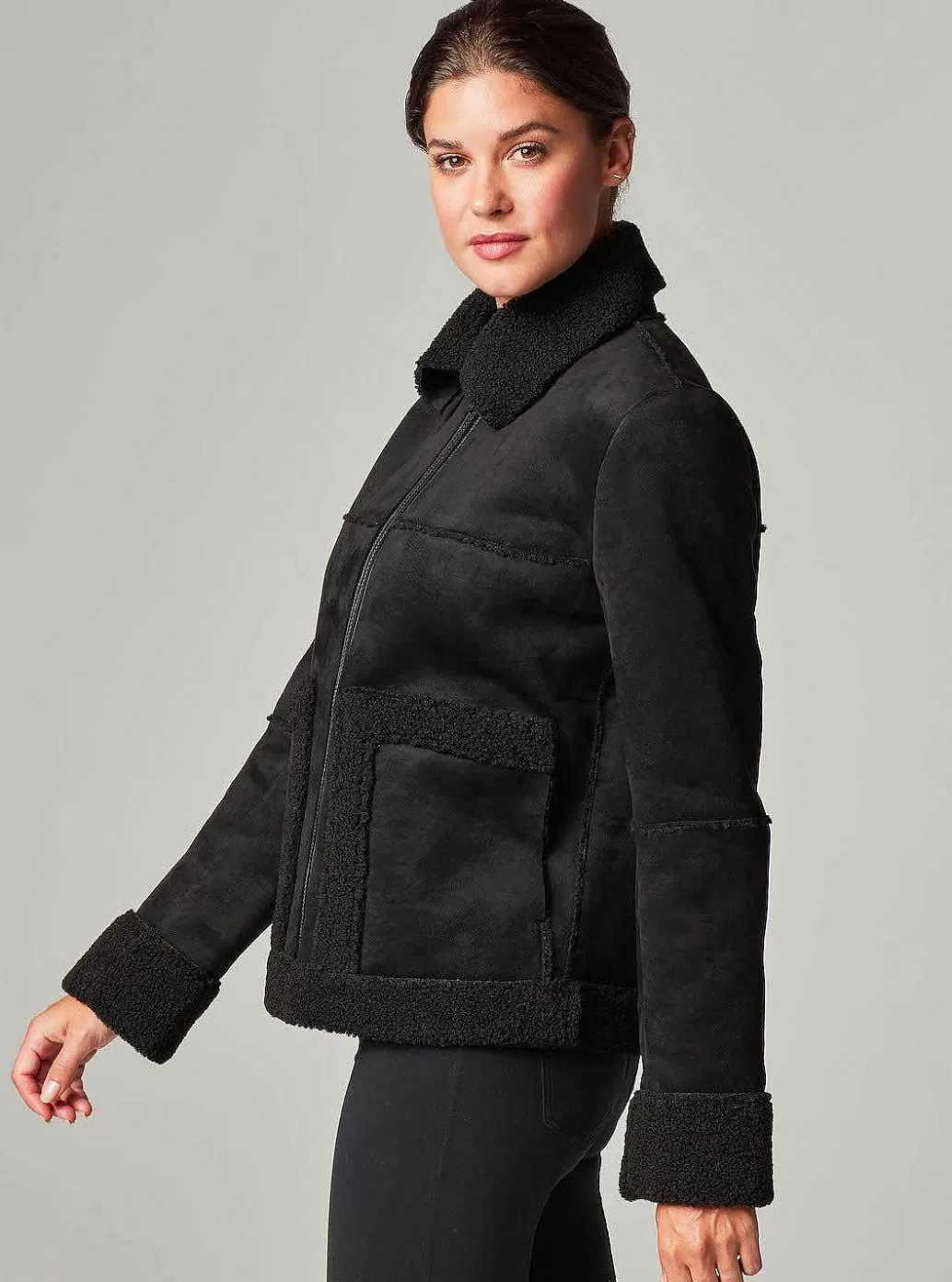 Blanc Noir Sherpa-Ritsmotorfiets*Vrouwen Puffers En Jassen