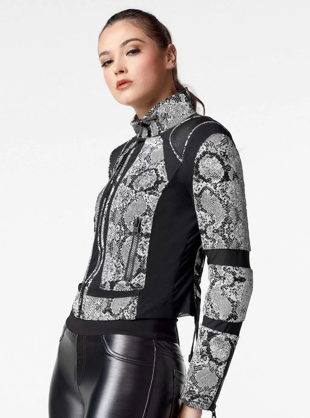 Blanc Noir Snake Moto-Jas*Vrouwen Moto'S