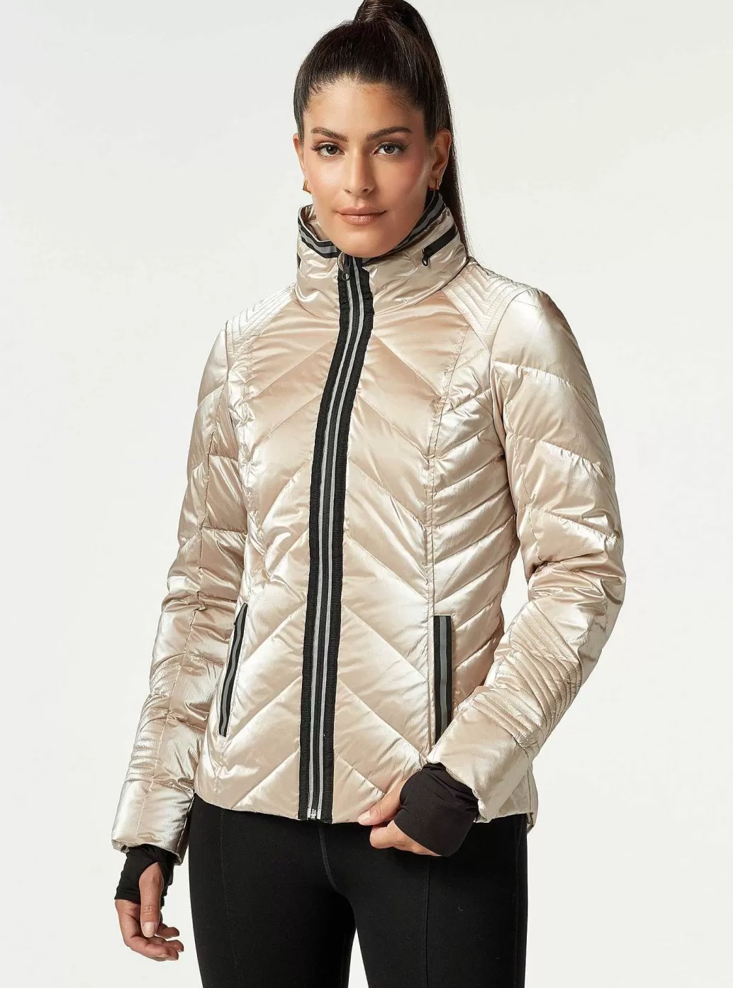 Blanc Noir Super Hero Puffer Donsjack Met Reflecterende Bies*Vrouwen Puffers En Jassen