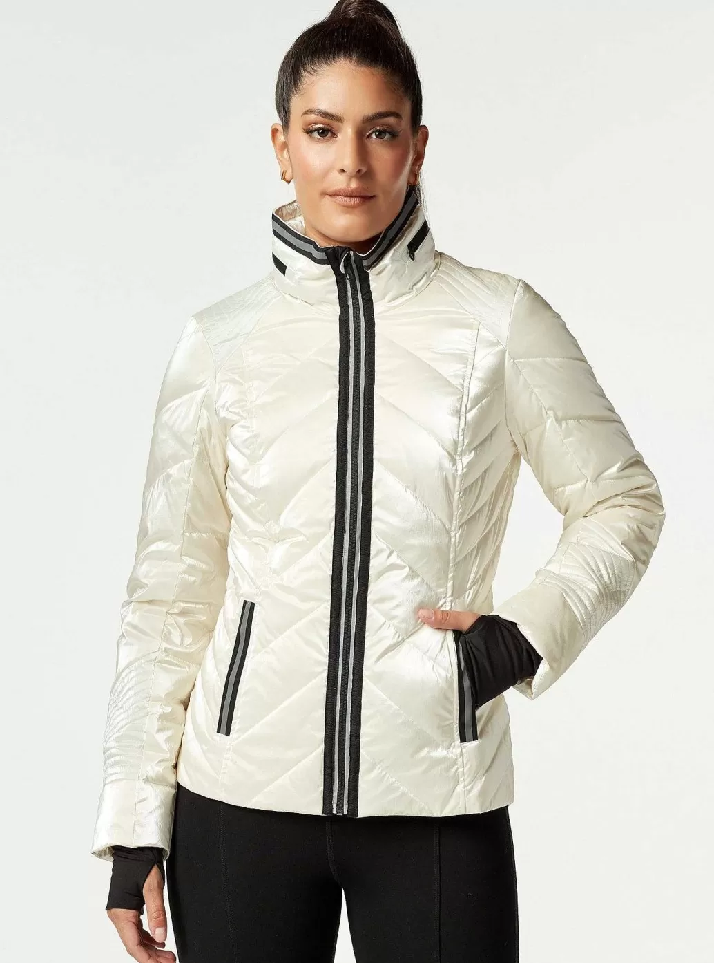 Blanc Noir Super Hero Puffer Donsjack Met Reflecterende Bies*Vrouwen Puffers En Jassen